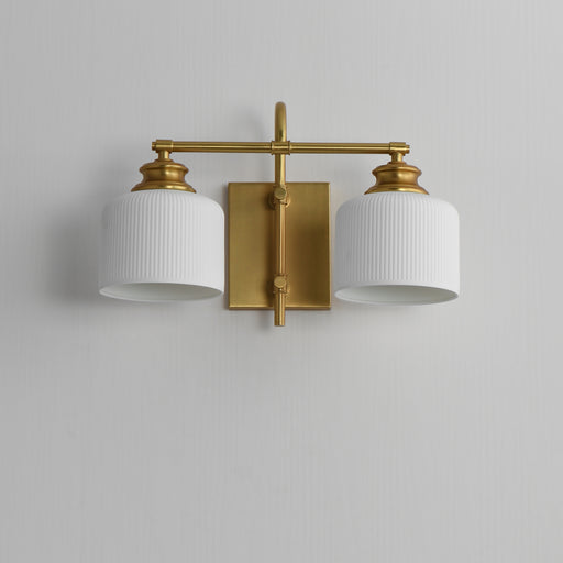 Maxim 21492WTNAB Bisque 2 Light Wall Sconce | Natural Aged Brass