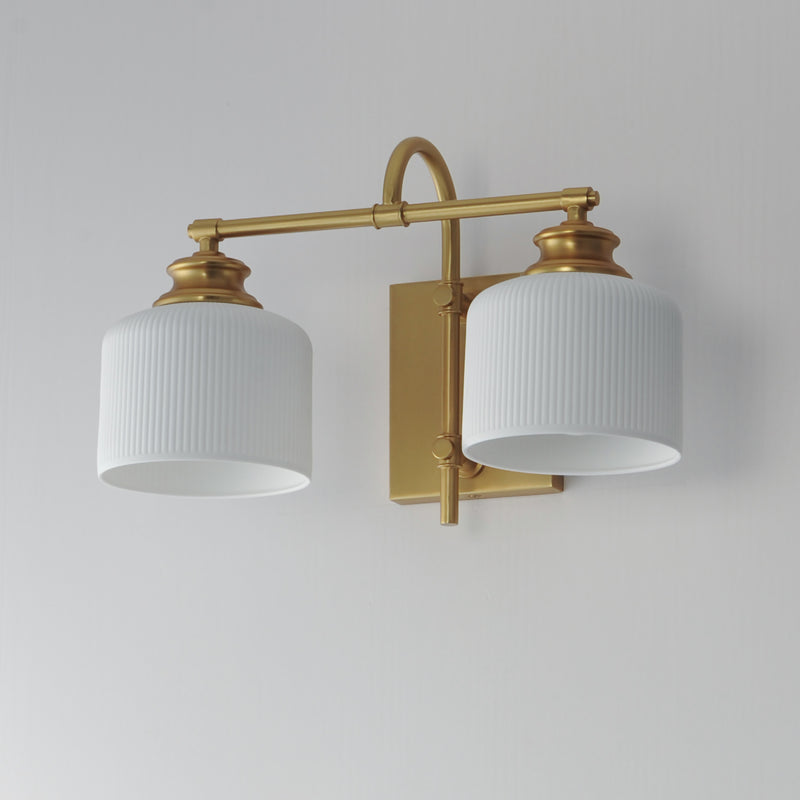 Maxim 21492WTNAB Bisque 2 Light Wall Sconce | Natural Aged Brass