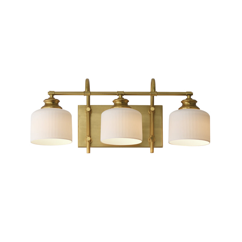 Maxim 21493WTNAB Bisque 3 Light Bath Vanity | Natural Aged Brass