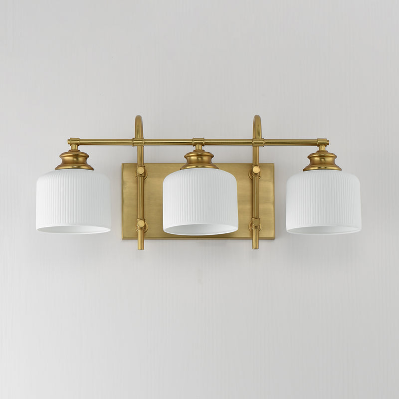 Maxim 21493WTNAB Bisque 3 Light Bath Vanity | Natural Aged Brass