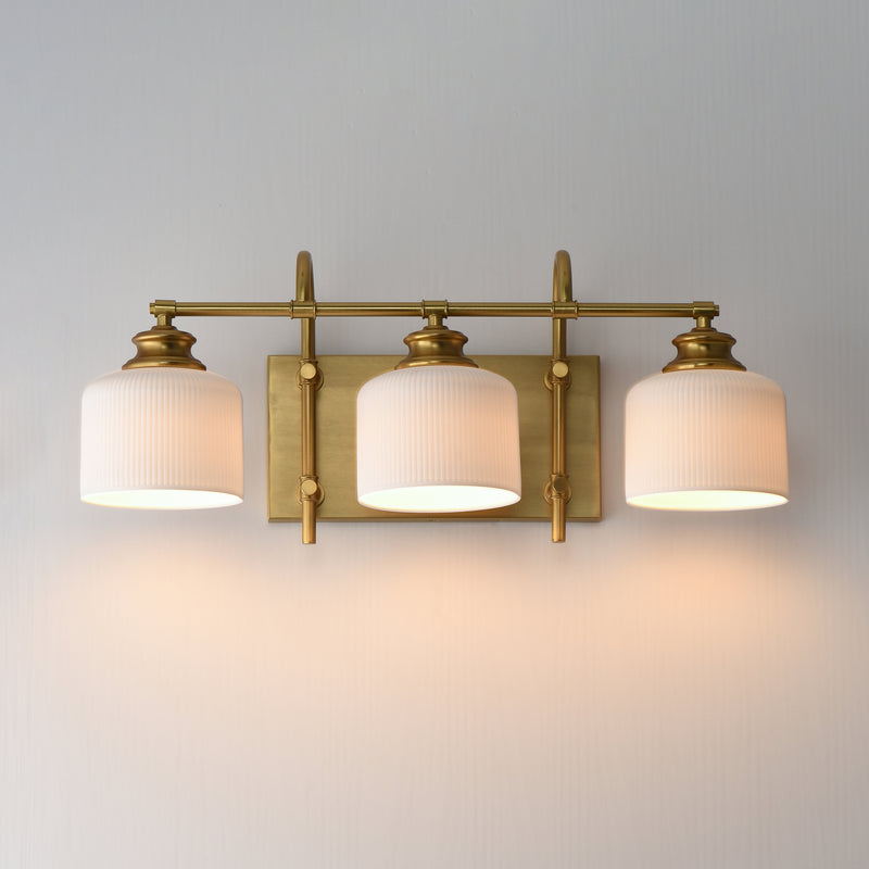 Maxim 21493WTNAB Bisque 3 Light Bath Vanity | Natural Aged Brass