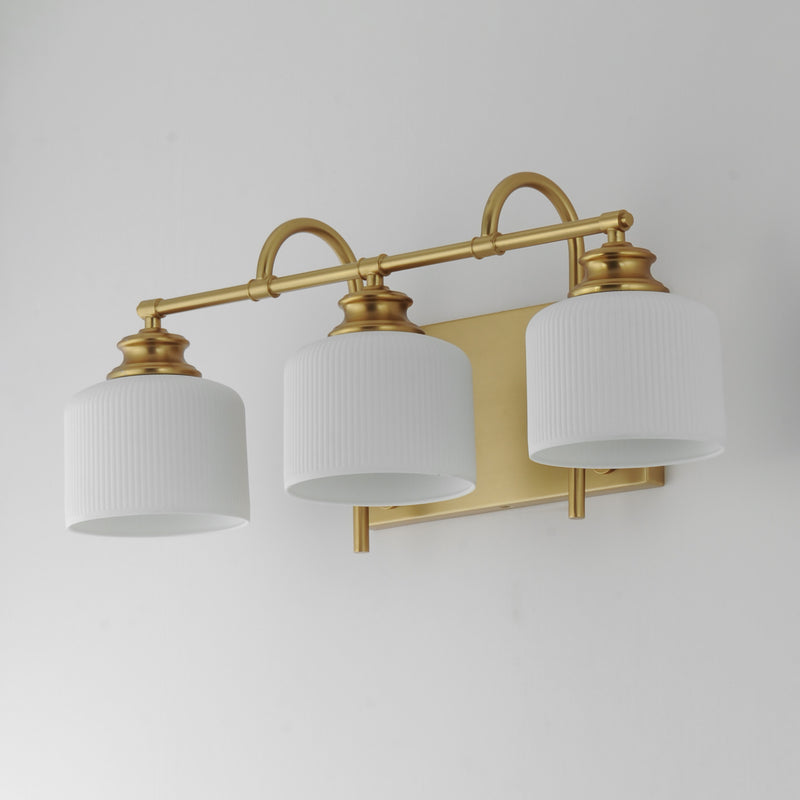 Maxim 21493WTNAB Bisque 3 Light Bath Vanity | Natural Aged Brass