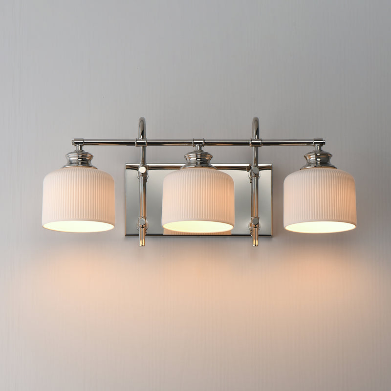 Maxim 21493WTPN Bisque 3 Light Bath Vanity | Polished Nickel
