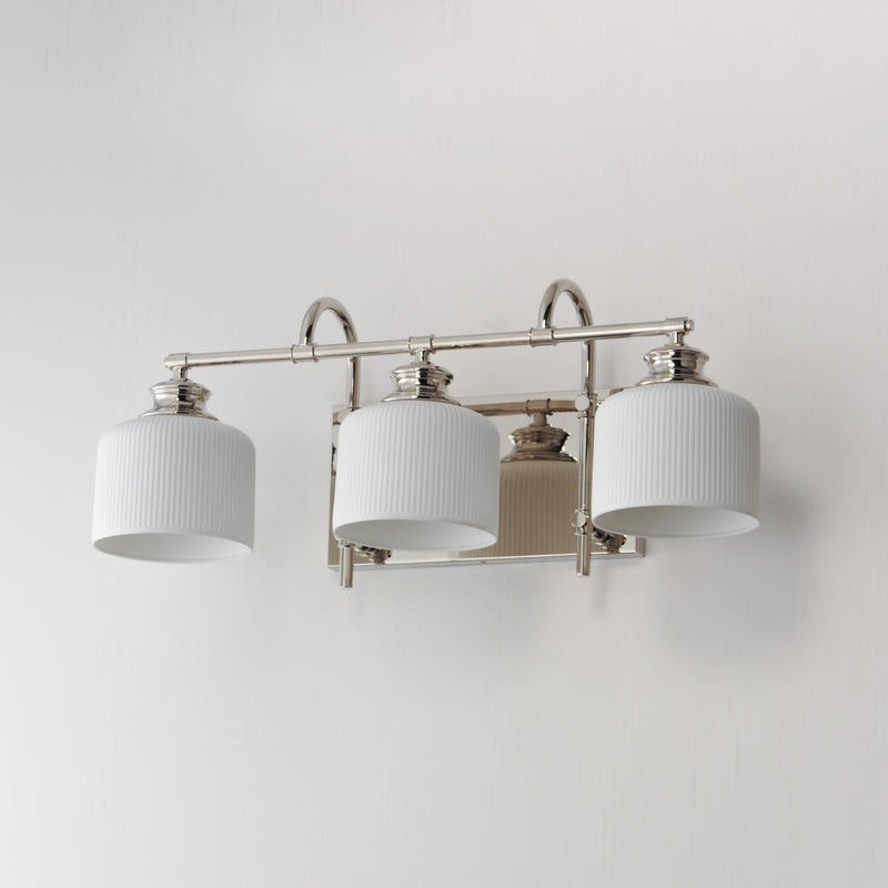 Maxim 21493WTPN Bisque 3 Light Bath Vanity | Polished Nickel