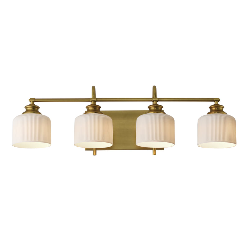 Maxim 21494WTNAB Bisque 4 Light Bath Vanity | Natural Aged Brass