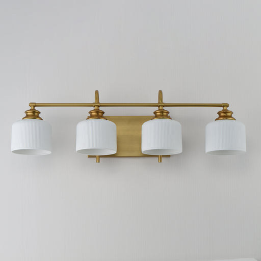 Maxim 21494WTNAB Bisque 4 Light Bath Vanity | Natural Aged Brass