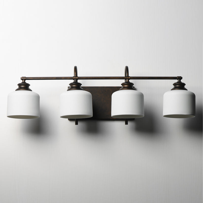 Maxim 21494WTOI Bisque 4 Light Bath Vanity | Oil Rubbed Bronze