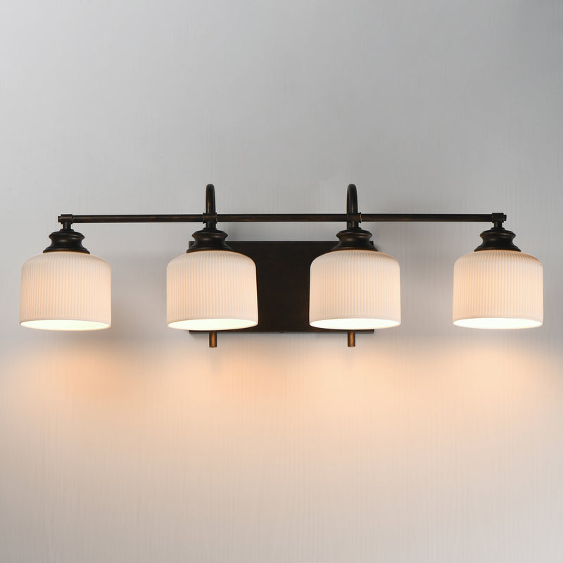 Maxim 21494WTOI Bisque 4 Light Bath Vanity | Oil Rubbed Bronze