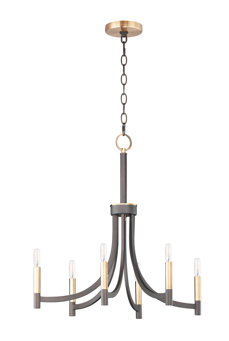 Maxim 21526BZAB Lyndon 6 Light Chandelier | Bronze / Antique Brass