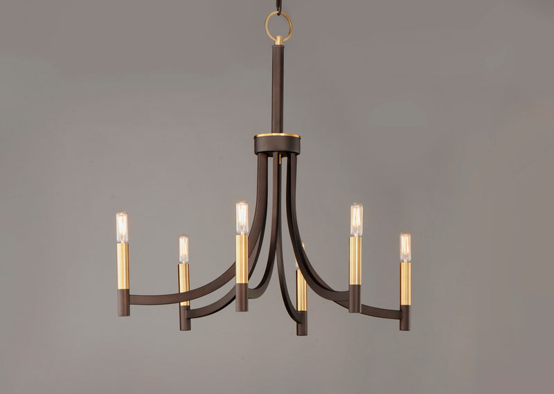Maxim 21526BZAB Lyndon 6 Light Chandelier | Bronze / Antique Brass
