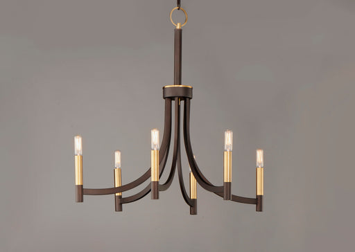 Maxim 21526BZAB Lyndon 6 Light Chandelier | Bronze / Antique Brass
