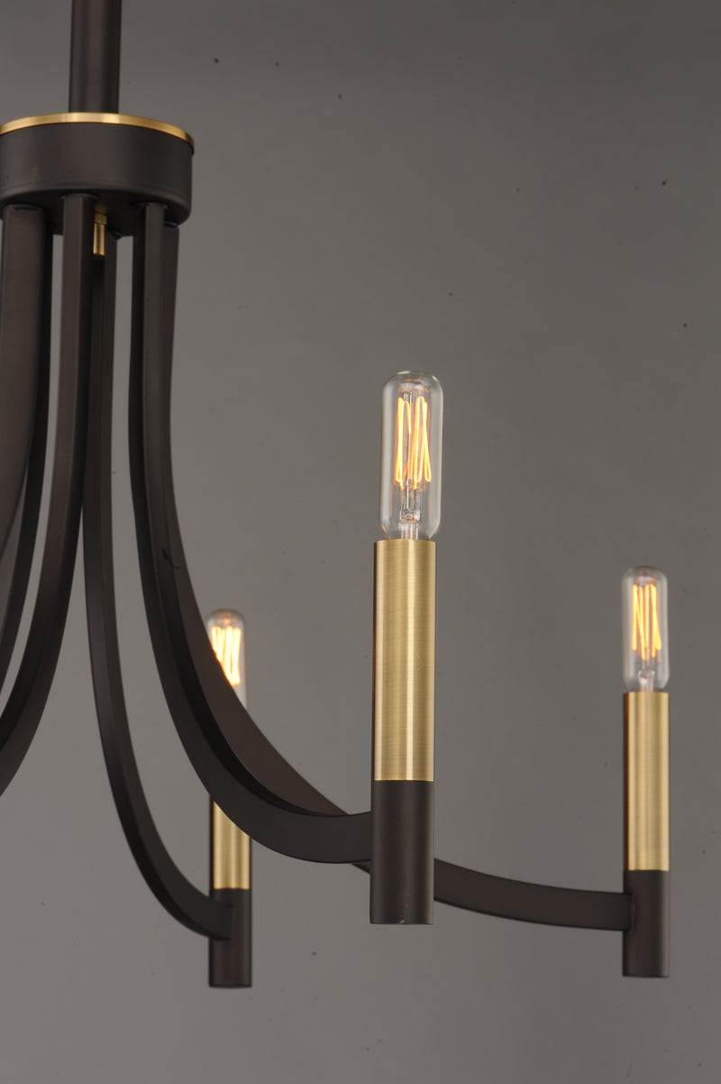 Maxim 21526BZAB Lyndon 6 Light Chandelier | Bronze / Antique Brass