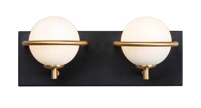 Maxim 21602SWBKGLD Revolve 2 Light LED Bath Vanity | Black / Gold