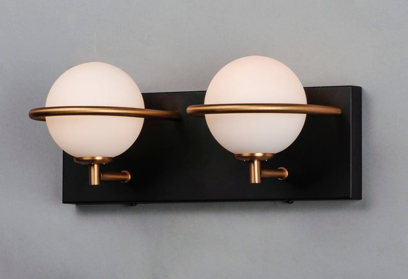 Maxim 21602SWBKGLD Revolve 2 Light LED Bath Vanity | Black / Gold
