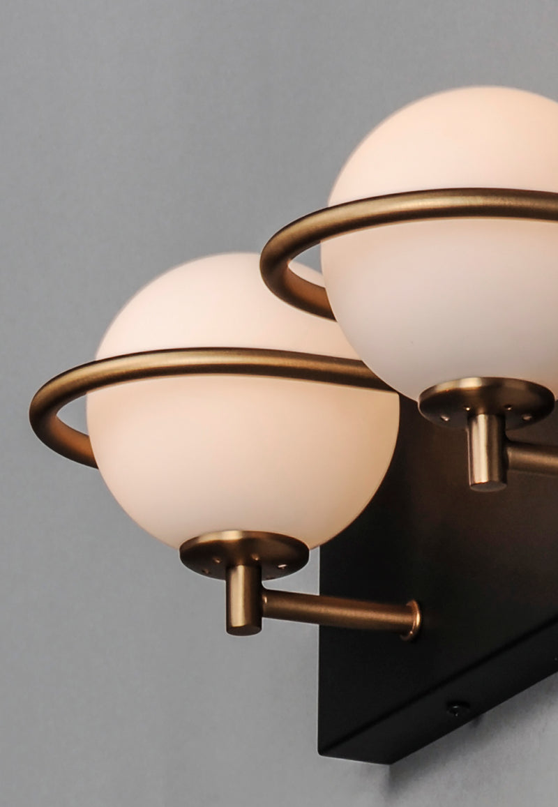 Maxim 21602SWBKGLD Revolve 2 Light LED Bath Vanity | Black / Gold