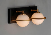 Maxim 21602SWBKGLD Revolve 2 Light LED Bath Vanity | Black / Gold