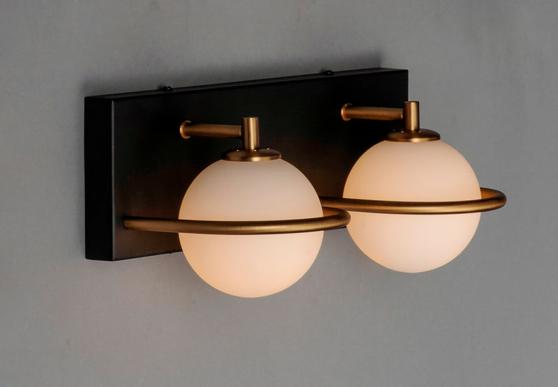 Maxim 21602SWBKGLD Revolve 2 Light LED Bath Vanity | Black / Gold