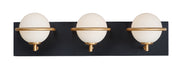 Maxim 21603SWBKGLD Revolve 3 Light LED Bath Vanity | Black / Gold