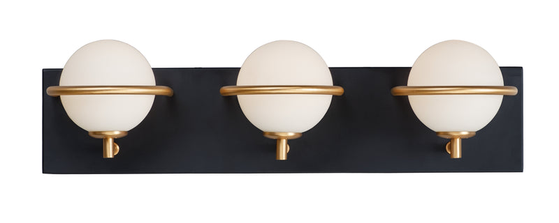 Maxim 21603SWBKGLD Revolve 3 Light LED Bath Vanity | Black / Gold