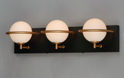 Maxim 21603SWBKGLD Revolve 3 Light LED Bath Vanity | Black / Gold