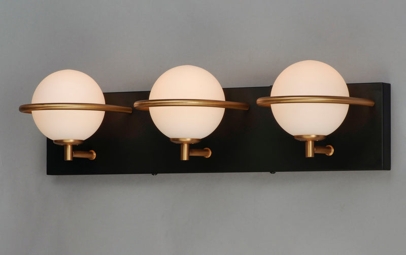 Maxim 21603SWBKGLD Revolve 3 Light LED Bath Vanity | Black / Gold
