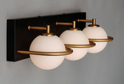 Maxim 21603SWBKGLD Revolve 3 Light LED Bath Vanity | Black / Gold