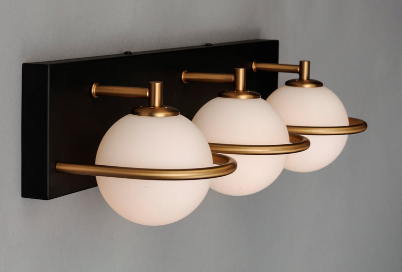 Maxim 21603SWBKGLD Revolve 3 Light LED Bath Vanity | Black / Gold