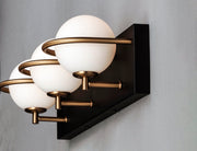 Maxim 21603SWBKGLD Revolve 3 Light LED Bath Vanity | Black / Gold