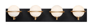 Maxim 21604SWBKGLD Revolve 4 Light LED Bath Vanity | Black / Gold