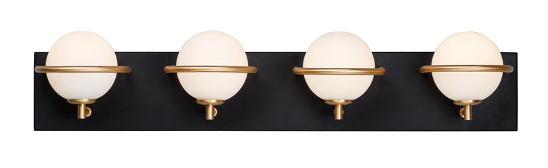 Maxim 21604SWBKGLD Revolve 4 Light LED Bath Vanity | Black / Gold