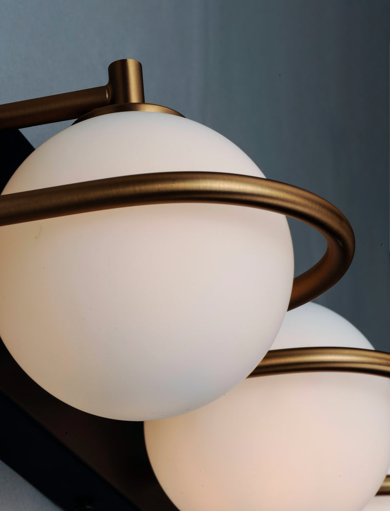 Maxim 21604SWBKGLD Revolve 4 Light LED Bath Vanity | Black / Gold