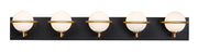 Maxim 21605SWBKGLD Revolve 5 Light LED Bath Vanity | Black / Gold