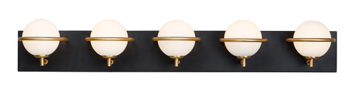 Maxim 21605SWBKGLD Revolve 5 Light LED Bath Vanity | Black / Gold
