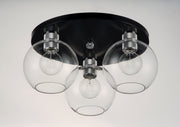 Maxim 21610CLBKAL Vessel 3 Light Flush Mount | Black / Brushed Aluminum