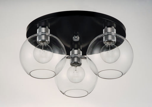 Maxim 21610CLBKAL Vessel 3 Light Flush Mount | Black / Brushed Aluminum