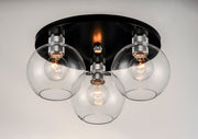 Maxim 21610CLBKAL Vessel 3 Light Flush Mount | Black / Brushed Aluminum