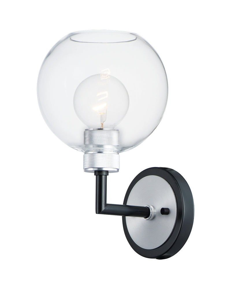 Maxim 21611CLBKAL Vessel 1 Light Wall Sconce | Black / Brushed Aluminum