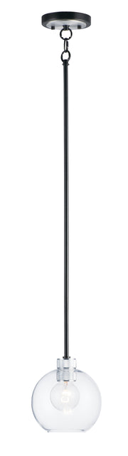 Maxim 21619CLBKAL Vessel 1 Light Mini Pendant | Black / Brushed Aluminum