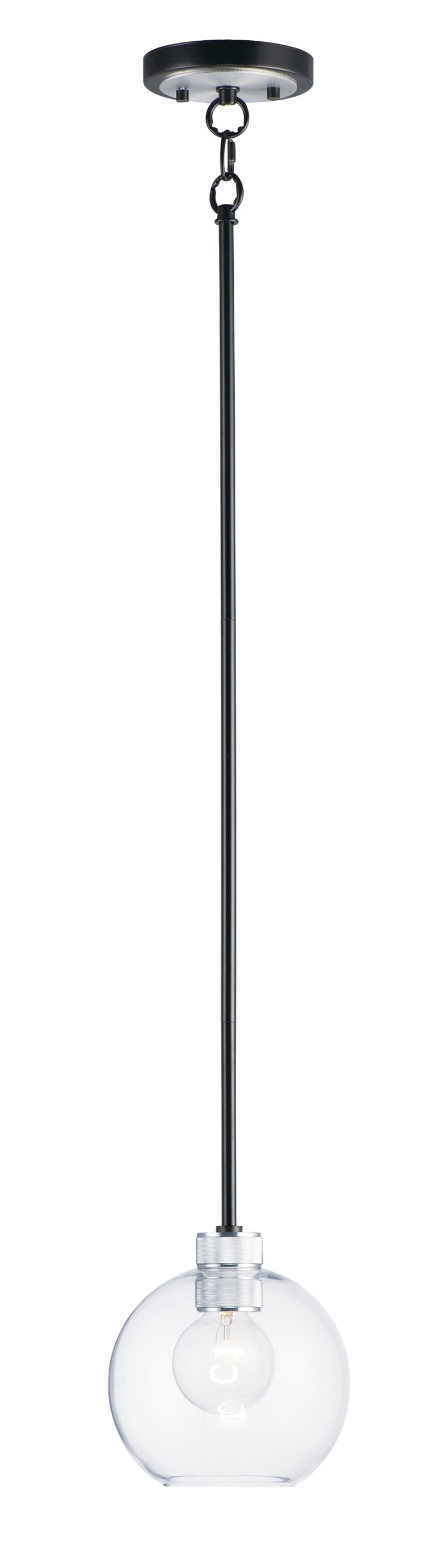 Maxim 21619CLBKAL Vessel 1 Light Mini Pendant | Black / Brushed Aluminum