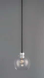 Maxim 21619CLBKAL Vessel 1 Light Mini Pendant | Black / Brushed Aluminum