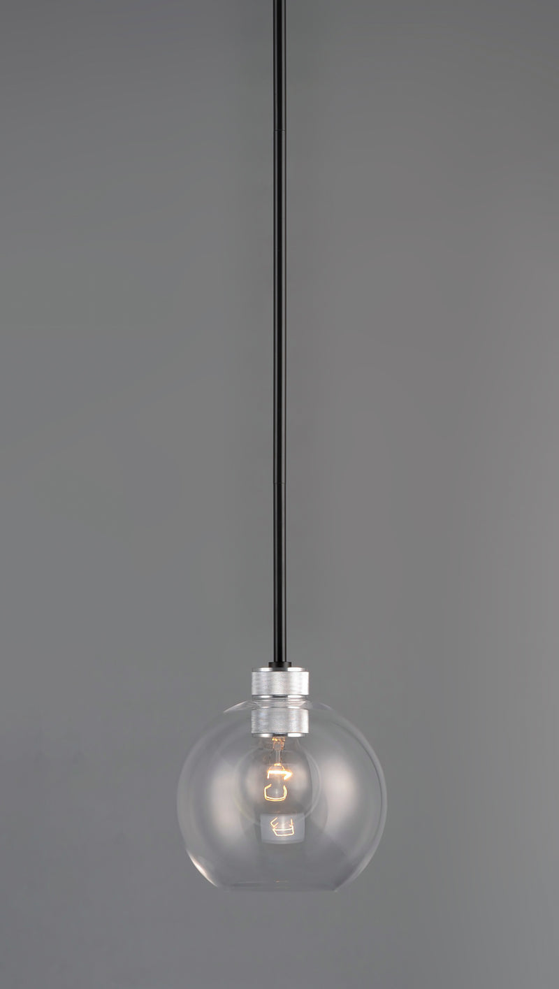 Maxim 21619CLBKAL Vessel 1 Light Mini Pendant | Black / Brushed Aluminum