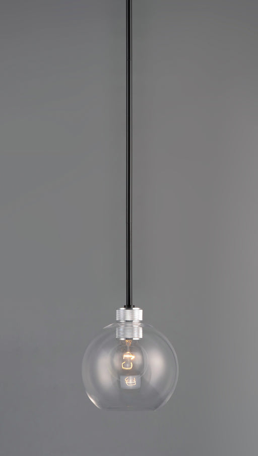 Maxim 21619CLBKAL Vessel 1 Light Mini Pendant | Black / Brushed Aluminum