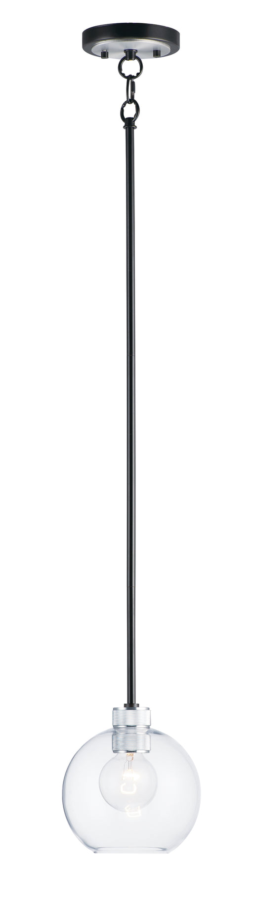 Maxim 21619CLBKAL Vessel 1 Light Mini Pendant | Black / Brushed Aluminum