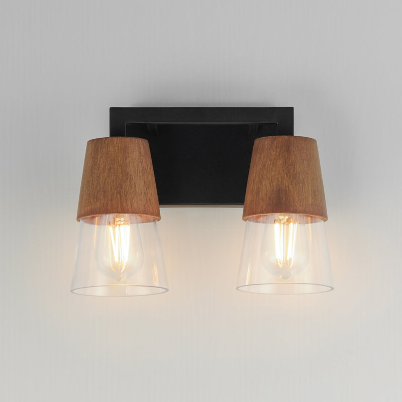 Maxim 21622CLWNBK Carpenter 2 Light Bath Vanity | Walnut / Black