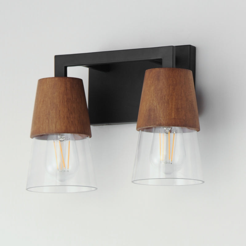 Maxim 21622CLWNBK Carpenter 2 Light Bath Vanity | Walnut / Black