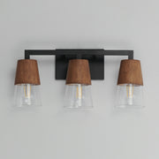 Maxim 21623CLWNBK Carpenter 3 Light Bath Vanity | Walnut / Black