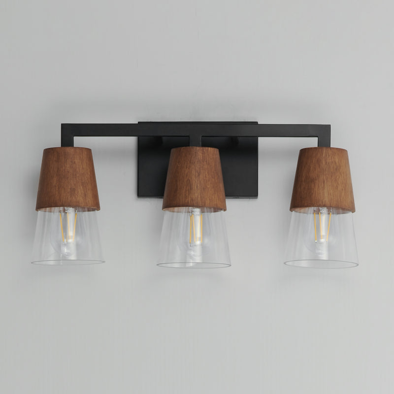 Maxim 21623CLWNBK Carpenter 3 Light Bath Vanity | Walnut / Black