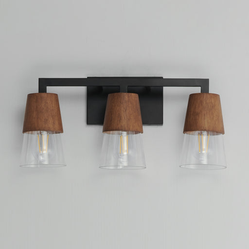 Maxim 21623CLWNBK Carpenter 3 Light Bath Vanity | Walnut / Black