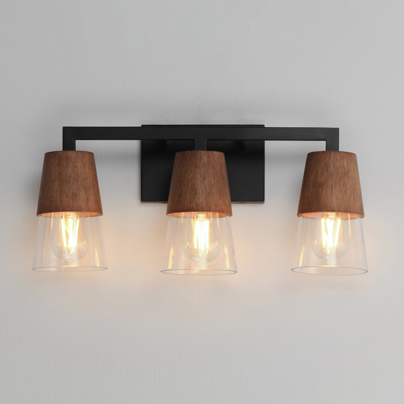 Maxim 21623CLWNBK Carpenter 3 Light Bath Vanity | Walnut / Black