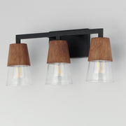 Maxim 21623CLWNBK Carpenter 3 Light Bath Vanity | Walnut / Black